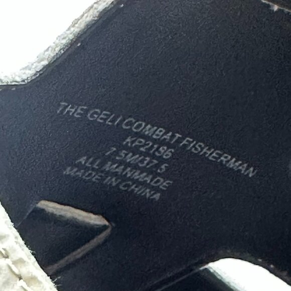 Katy Perry The Geli Combat Fisherman Platform Sandal Sz 8 White/Black w/ Buckle - Picture 6 of 6